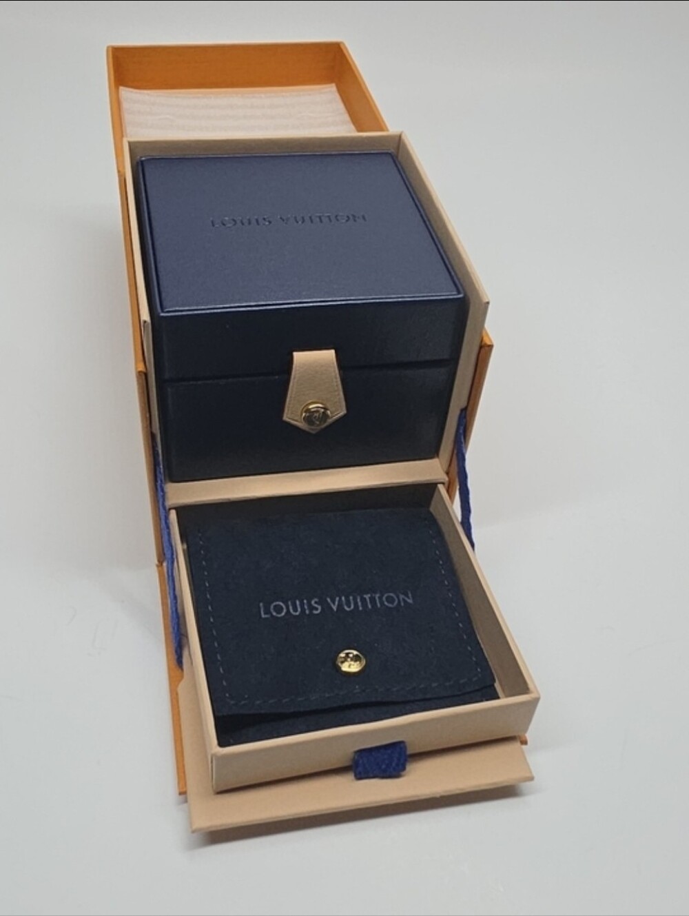 Louis Vuitton Jewelry Gift Box Case & Small Pouch 3.25" New Never Used